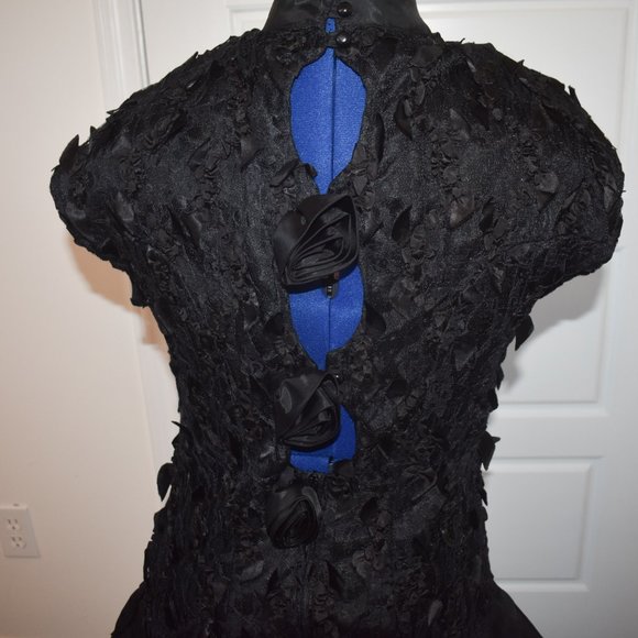 Gothic Rose Ruffle Lace Dress Black - Picture 6 of 8